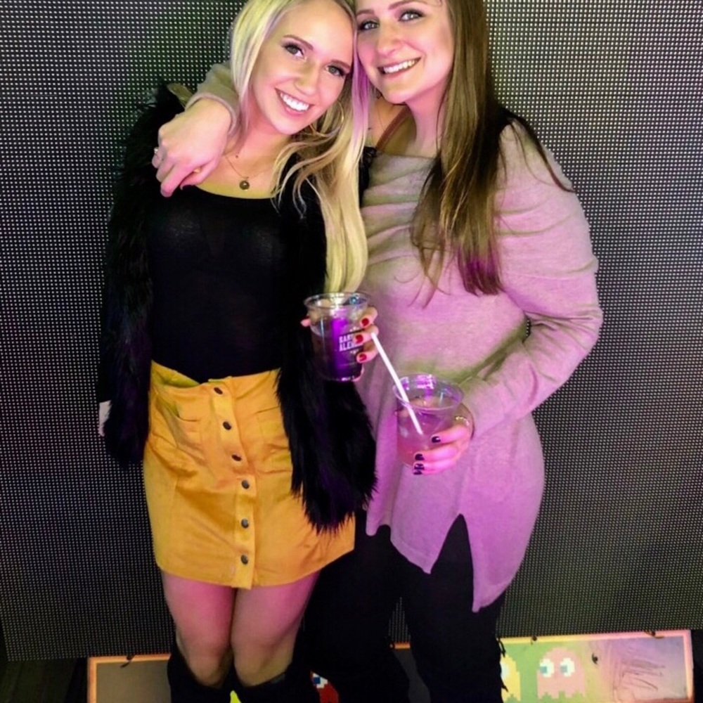 Yellow button up skirt